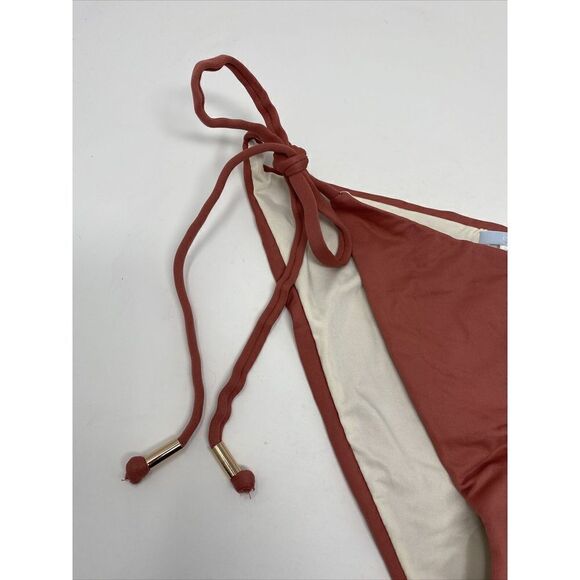 EBERJEY Womens Red Side-Tie Bikini Bottom NEW So Solid Sadie REVOLVE Sz L - Picture 4 of 10